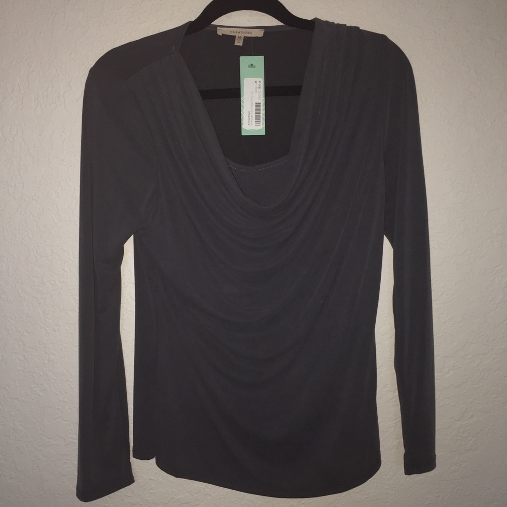 41 Hawthorn Stitch Fix Gray Cowl Neck Blouse